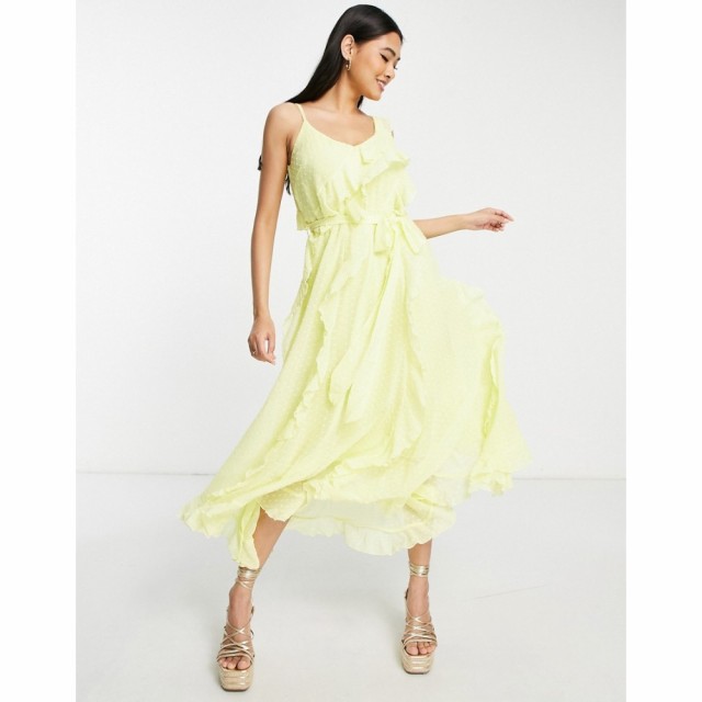 リバーアイランド River Island レディース ワンピース ラップドレス ミドル丈 ワンピース・ドレス Frill Wrap Dobby Spot Midi Dress In