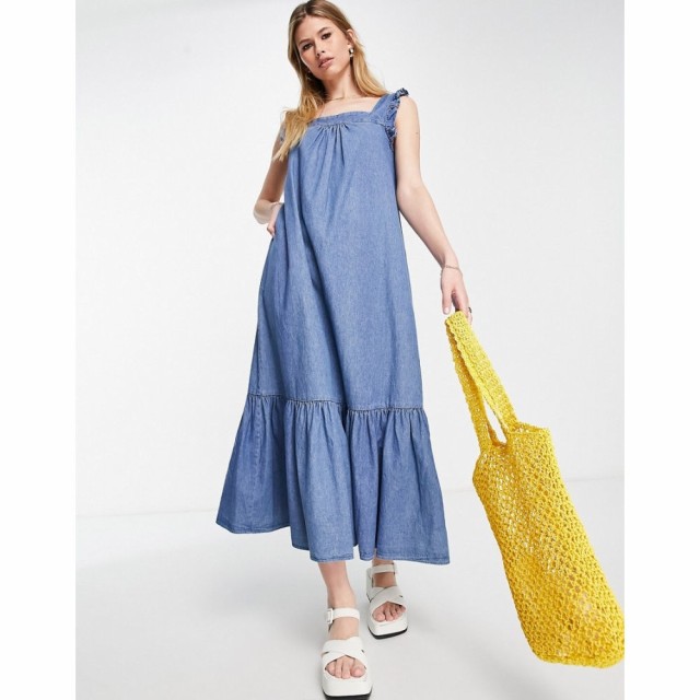 ホイッスルズ Whistles レディース ワンピース ノースリーブ ワンピース・ドレス Chambray Sleeveless Smock Dress In Blue デニム