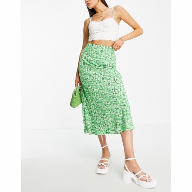 ホイッスルズ Whistles レディース ひざ丈スカート スカート Floral Print Bias Cut Midi Skirt In Green グリーン/マルチ