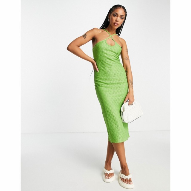 トップショップ Topshop レディース ワンピース ミドル丈 ワンピース・ドレス Lace Halter Midi Dress In Green グリーン