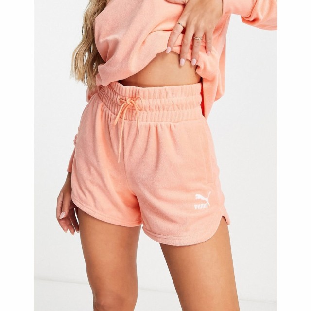 プーマ Puma レディース ショートパンツ ボトムス・パンツ Classics Towelling Shorts In Peach ピーチ