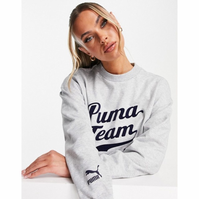 プーマ Puma レディース スウェット・トレーナー トップス Varsity Oversized Sweatshirt In Grey グレー