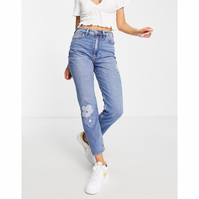 ホリスター Hollister レディース ジーンズ・デニム ボトムス・パンツ Ultra High Rise Dark Floral Embroidered Mom Jean In Mid Wash