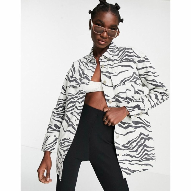 リバーアイランド River Island レディース ジャケット シャツジャケット アウター Co-Ord Zebra Print Shacket In Ecru エクリュ