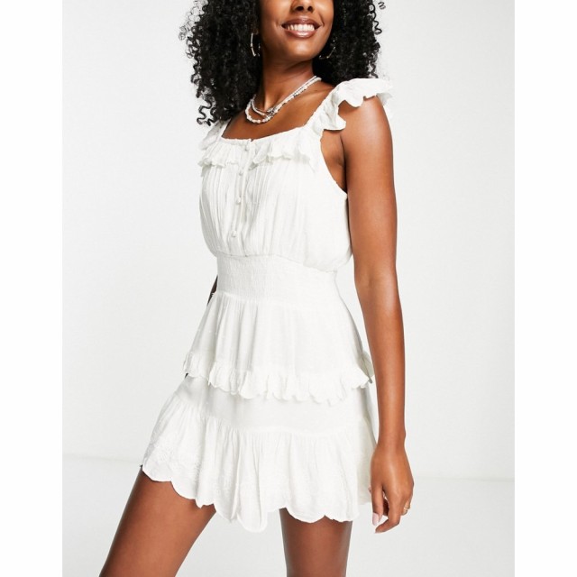 リバーアイランド River Island レディース ビーチウェア ワンピース・ドレス 水着・ビーチウェア Square Neck Frill Mini Beach Dress I