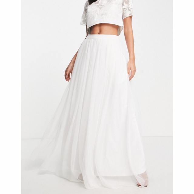 レース アンド ビーズ Lace and Beads レディース ロング・マキシ丈スカート スカート Bridal Full Maxi Skirt Co-Ord In Ivory アイボリ