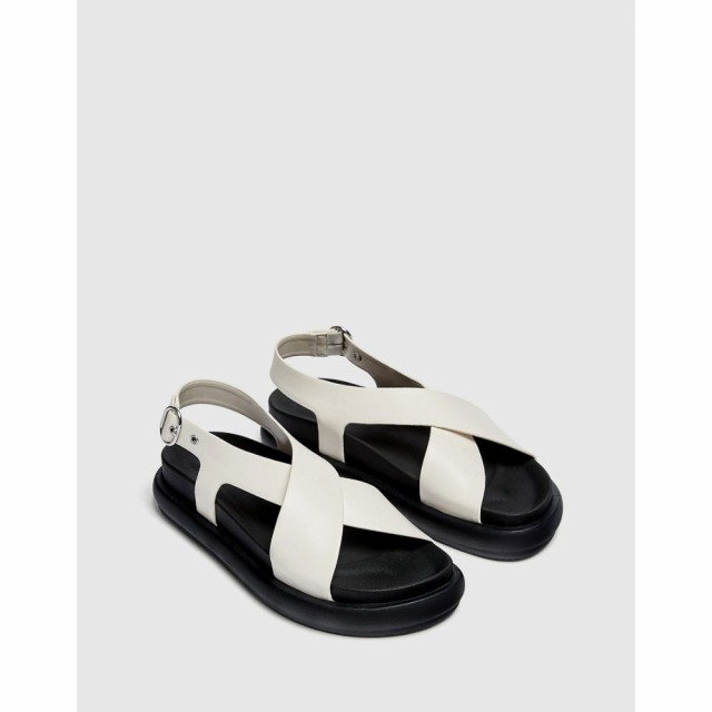 プルandベアー PullandBear レディース サンダル・ミュール シューズ・靴 Crossover Sandals In White ホワイト