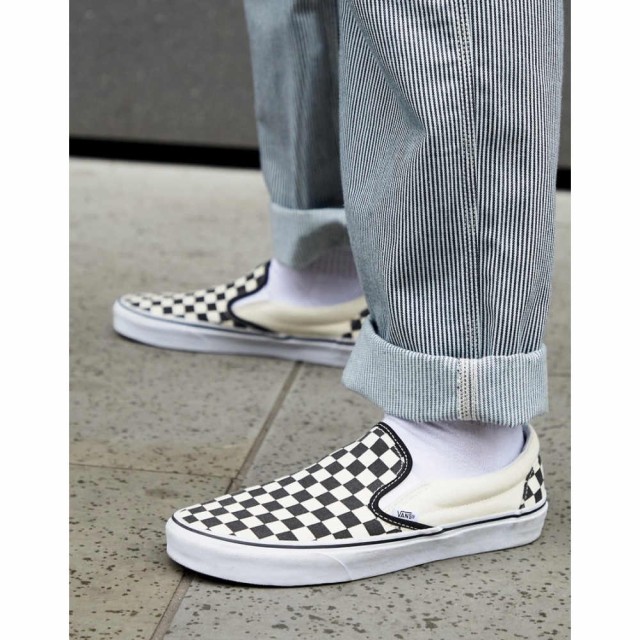 ヴァンズ Vans メンズ スリッポン・フラット チェッカーフラッグ シューズ・靴 Slip-On Checkerboard Trainers In Black ブラック