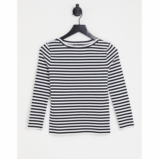 ホイッスルズ Whistles レディース 長袖Tシャツ トップス Long Sleeve Boat Neck T-Shirt In Black And White Stripe ブラック/ホワイト