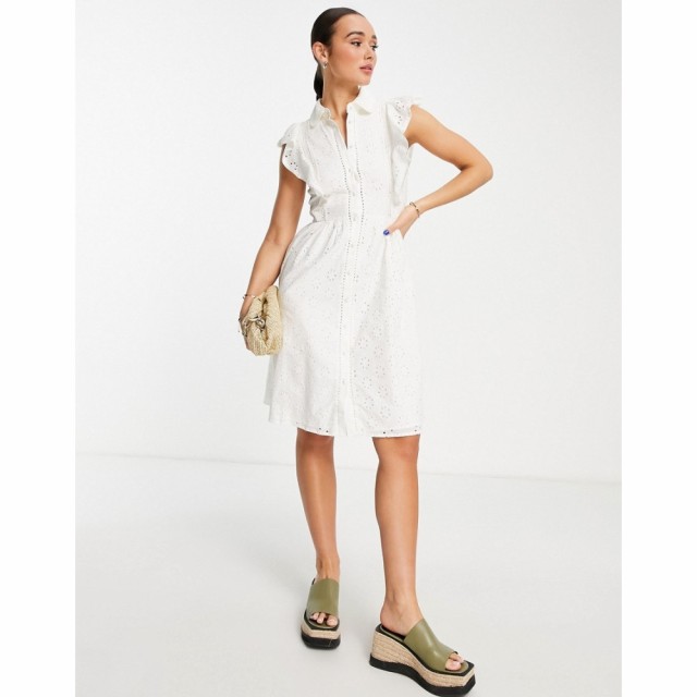 フレンチコネクション French Connection レディース ワンピース ワンピース・ドレス Duna Lawn Broderie Anglaise Dress In White サマ