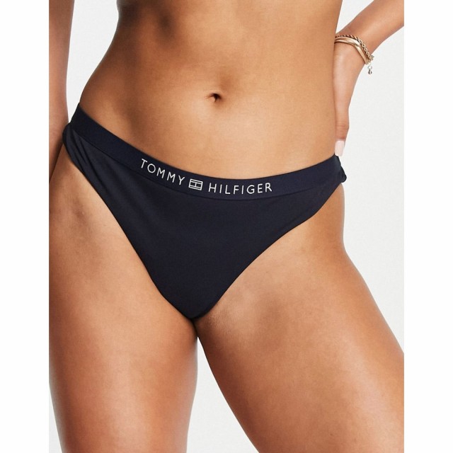 トミー ヒルフィガー Tommy Hilfiger レディース ボトムのみ 水着・ビーチウェア Logo Brazilliant Bikini Bottom In Navy Blue ブルー