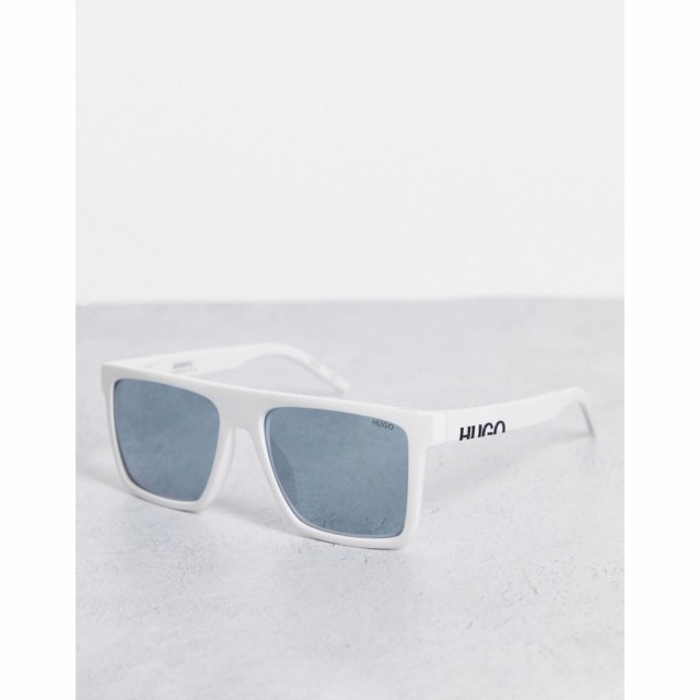 ヒューゴ ボス HUGO メンズ メガネ・サングラス スクエアフレーム Hugo Square Sunglasses In Matte White