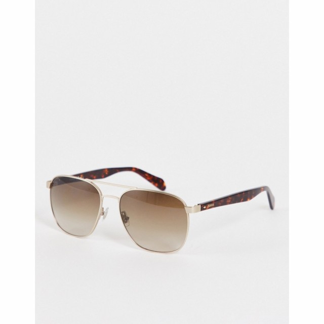 フォッシル Fossil メンズ メガネ・サングラス アビエイター Aviator Sunglasses In Light Gold ライトゴールド