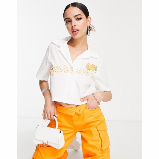 フィオルッチ Fiorucci レディース ベアトップ・チューブトップ・クロップド トップス Cropped Logo Shirt In White ホワイト