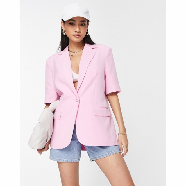 ヴェロモーダ Vero Moda レディース スーツ・ジャケット アウター Tailored Suit Blazer With Short Sleeves In Pink プリズムピンク