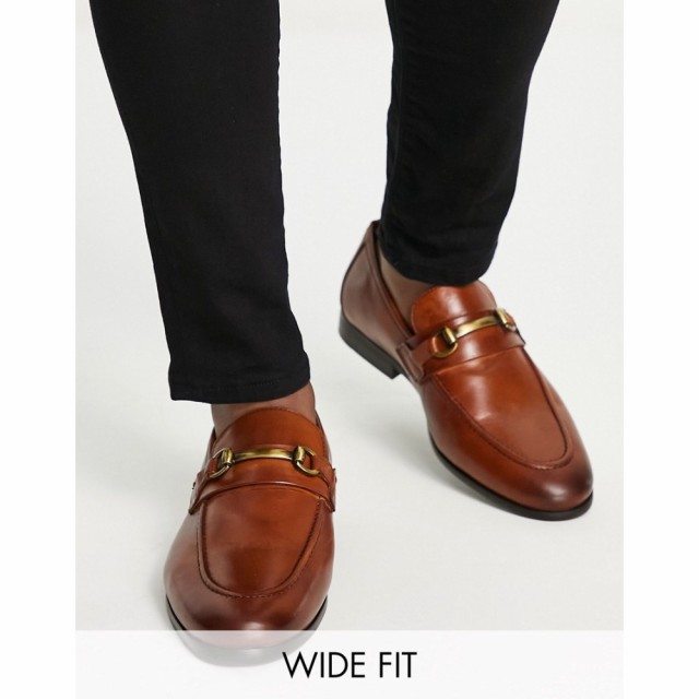 リバーアイランド River Island メンズ ローファー シューズ・靴 Wide Fit Snaffle Leather Loafers In Brown ブラウン