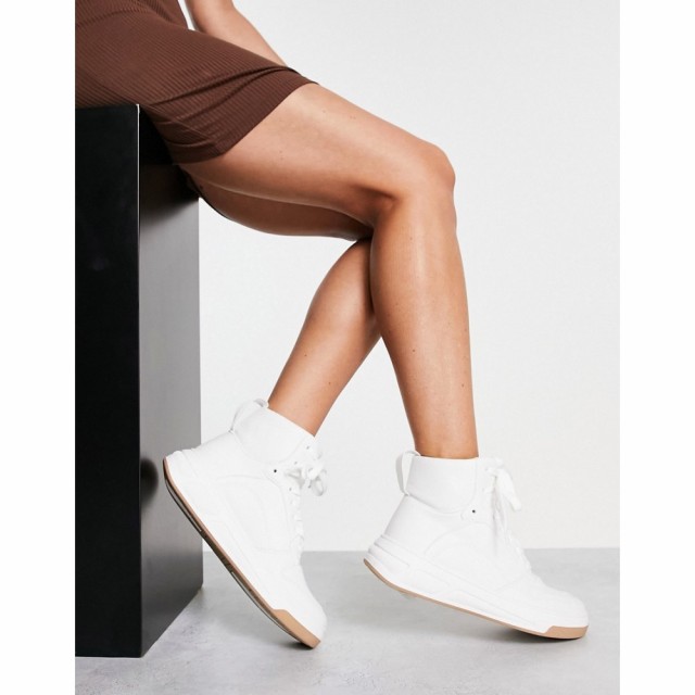 エイソス ASOS DESIGN レディース スニーカー シューズ・靴 Delta Skater High Trainers In White ホワイト