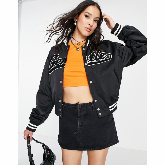 ウィークデイ Weekday レディース ジャケット アウター Kali Recycled Polyester Varsity Jacket In Black ブラック