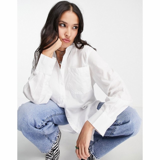 ウィークデイ Weekday レディース ブラウス・シャツ トップス Perfect Oversized Poplin Shirt In White ホワイト