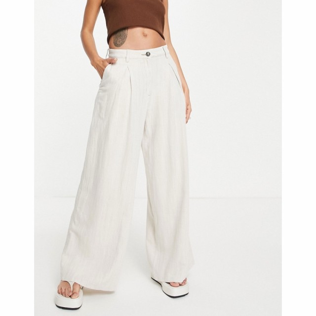 ウィークデイ Weekday レディース ボトムス・パンツ Indy Wide Leg Tailored Trousers In Beige クリーム