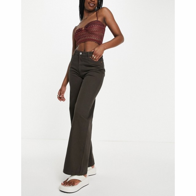 モンキ Monki レディース ジーンズ・デニム ボトムス・パンツ Yoko Wide Leg Jeans In Brown ブラウン