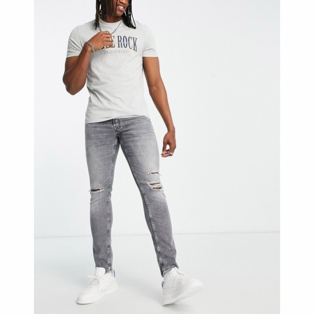 ジャック アンド ジョーンズ Jack and Jones メンズ ジーンズ・デニム スキニー・スリム Intelligence Glenn Slim Fit Jean With Rips In