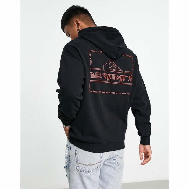 クイックシルバー Quiksilver メンズ パーカー トップス X The Stranger Things Upside Down Hoodie In Black ブラック