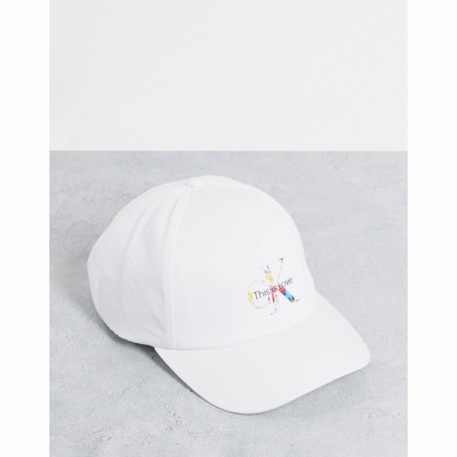 カルバンクライン Calvin Klein Jeans メンズ キャップ 帽子 Organic Cotton Pride Capsule Logo Cap In White ホワイト