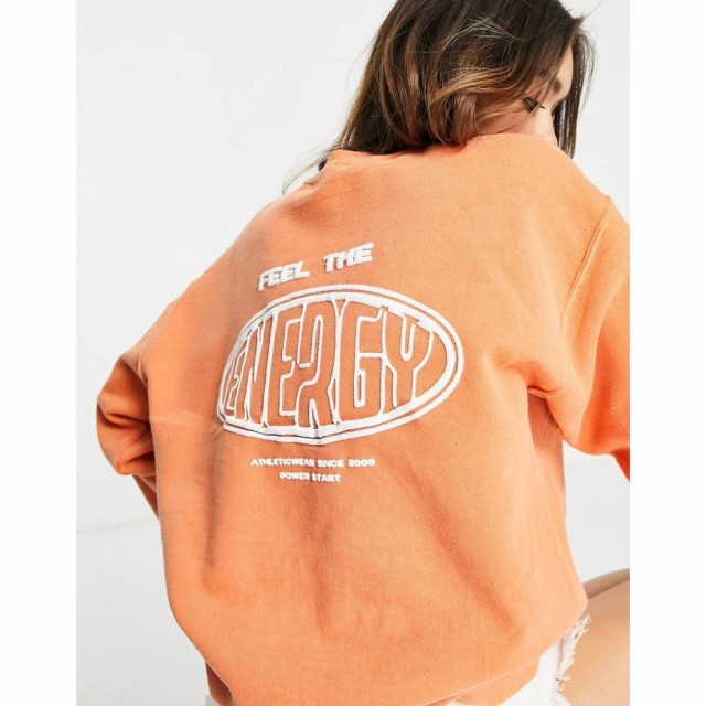 トップショップ Topshop レディース スウェット・トレーナー トップス Feel The Energy Vintage Style Sweat In Orange オレンジ