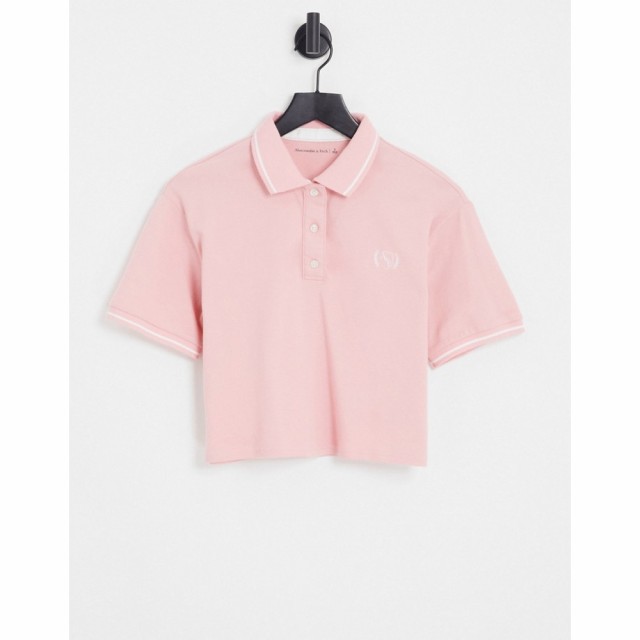 アバクロンビーandフィッチ Abercrombie and Fitch レディース ポロシャツ トップス Crop Logo Polo In Pink クォーツピンク