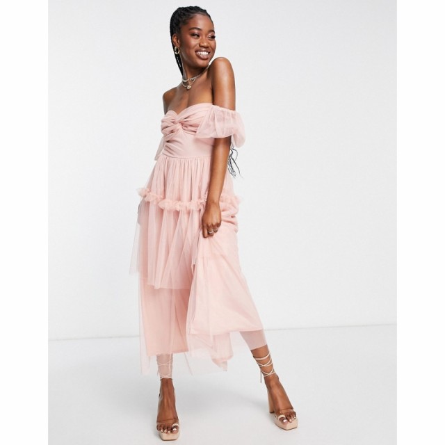 ミス セルフリッジ Miss Selfridge レディース ワンピース マキシ丈 ワンピース・ドレス Tulle Twist Front Maxi Dress In Pink ピンク