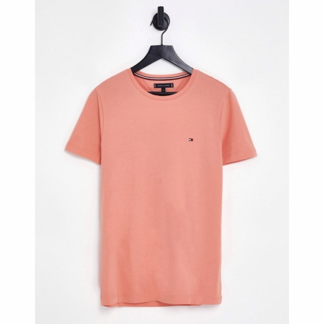 トミー ヒルフィガー Tommy Hilfiger メンズ Tシャツ トップス Icon Logo Stretch Slim Fit T-Shirt In Pink ピンク