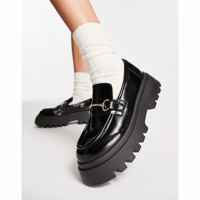 エイソス ASOS DESIGN レディース ローファー・オックスフォード シューズ・靴 Miller Chunky Loafers In Black ブラック