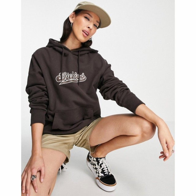 ディッキーズ Dickies レディース パーカー トップス Collegic Logo Hoodie In Brown Exclusive To Asos ブラウン