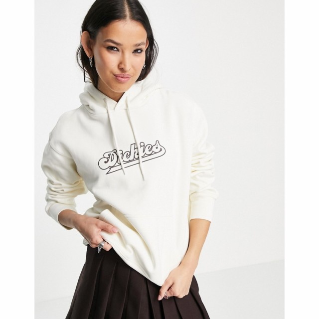 ディッキーズ Dickies レディース パーカー トップス Collegic Hoodie In Off White Exclusive To Asos ホワイト