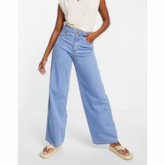 オブジェクト Object レディース ジーンズ・デニム ボトムス・パンツ Organic Cotton Blend Wide Leg Jeans In Light Blue ライトブルー