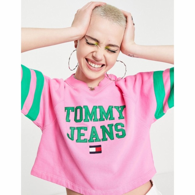 トミー ジーンズ Tommy Jeans レディース スウェット・トレーナー トップス Short Sleeve Sweatshirt In Pink