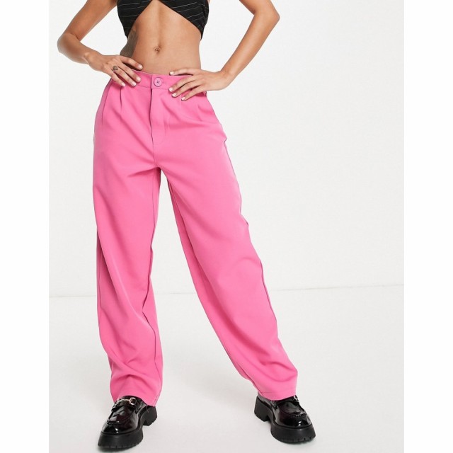 ノイズィーメイ Noisy May レディース ボトムス・パンツ Tailored Dad Trousers In Bright Pink ピンク