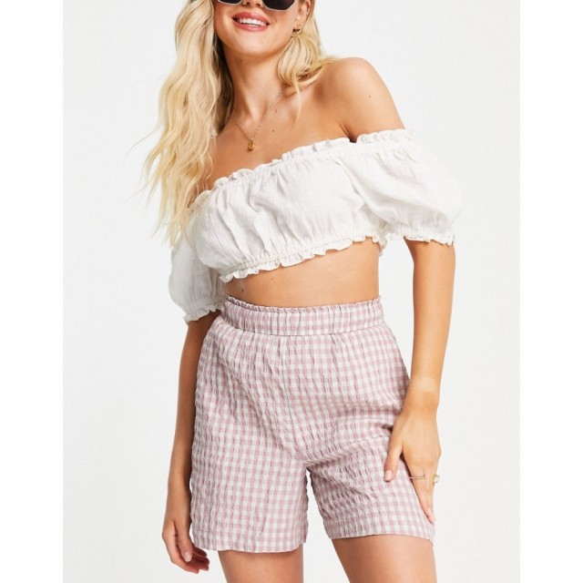 ワイ エー エス Y.A.S レディース ショートパンツ ボトムス・パンツ Pull On Shorts Co-Ord In Pink and White Gingham ピンク/ホワイト