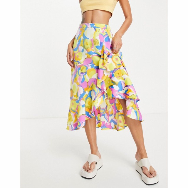 ワイ エー エス Y.A.S レディース ひざ丈スカート ラップスカート スカート Midi Wrap Skirt In Bright Abstract Print マルチカラー