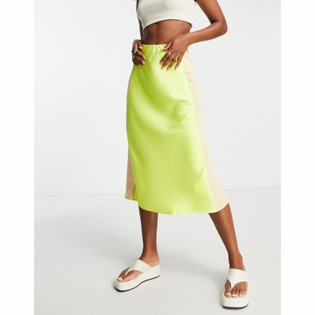 ワイ エー エス Y.A.S レディース ひざ丈スカート スカート Satin Midi Skirt Co-Ord In Yellow