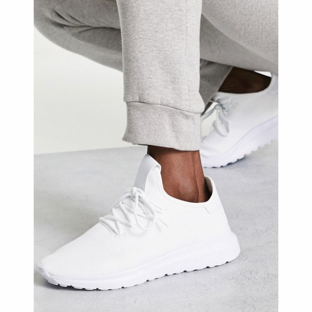 ニュールック New Look メンズ スニーカー シューズ・靴 Knitted Trainers In White ホワイト