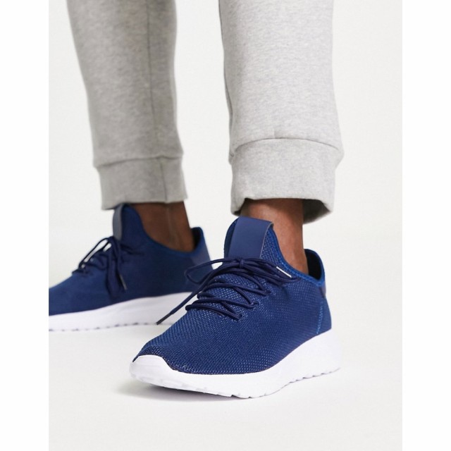 ニュールック New Look メンズ スニーカー シューズ・靴 Knitted Trainers In Navy ネイビー