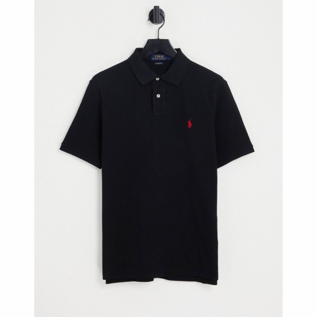 ラルフ ローレン Polo Ralph Lauren メンズ ポロシャツ トップス Pima Cotton Slim Fit T-Shirt In Black With Multi Pony Logo ブラック