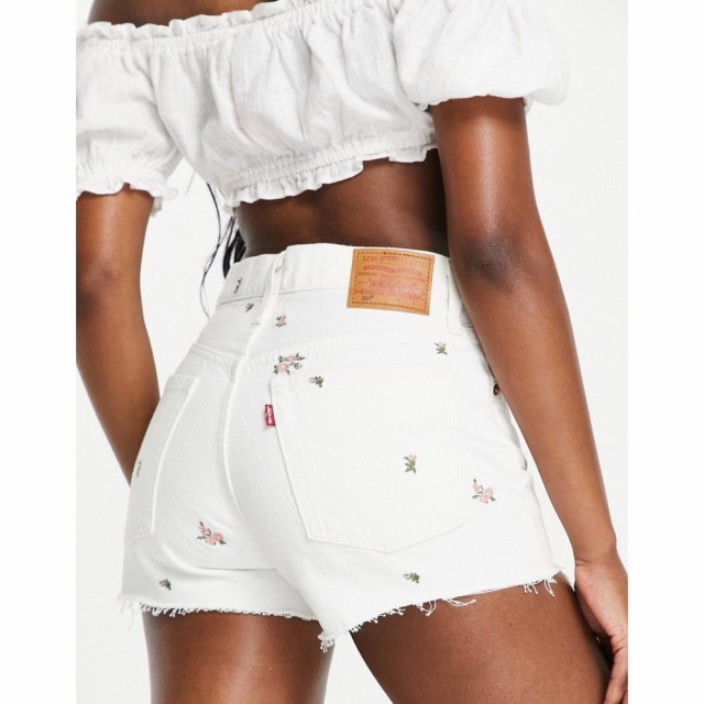 リーバイス Levis レディース ショートパンツ ボトムス・パンツ 501 Floral Raw Hem Shorts In White