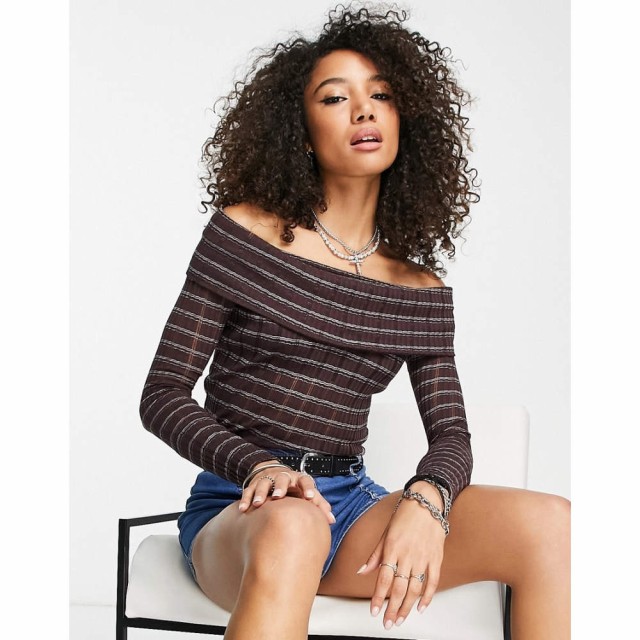 フリーピープル Free People レディース オフショルダー トップス Snowbunny Rib Off The Shoulder Top In Purple パープル