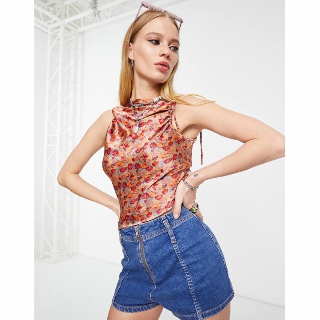 フリーピープル Free People レディース スリップ・キャミソール インナー・下着 Nights In Printed Cami In Floral Orange オレンジ