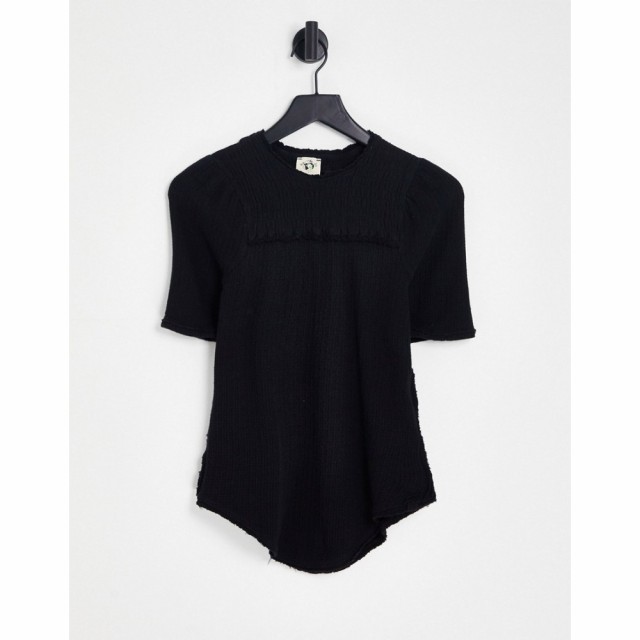 フリーピープル Free People レディース Tシャツ トップス Knitted Delicious T-Shirt In Black ブラック