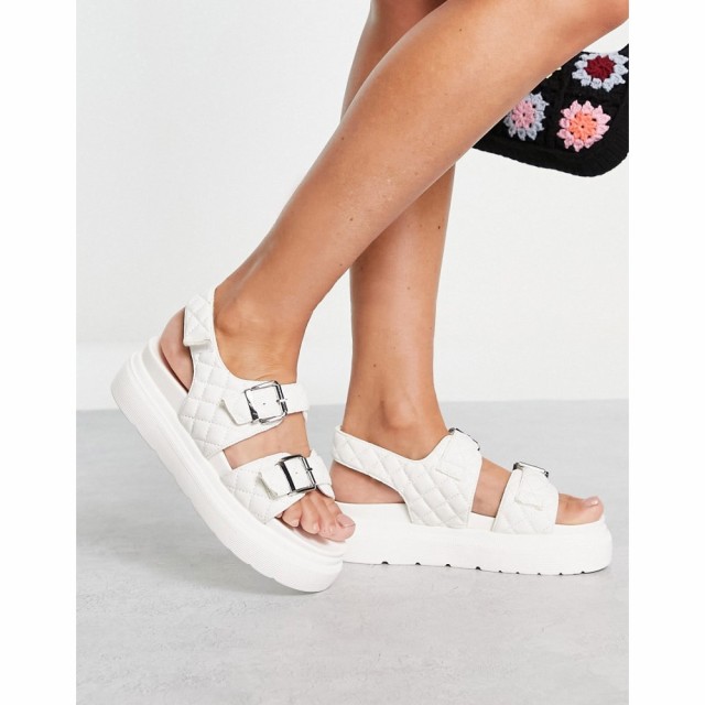 ニュールック New Look レディース サンダル・ミュール シューズ・靴 Quilted Buckle Sandals In White ホワイト