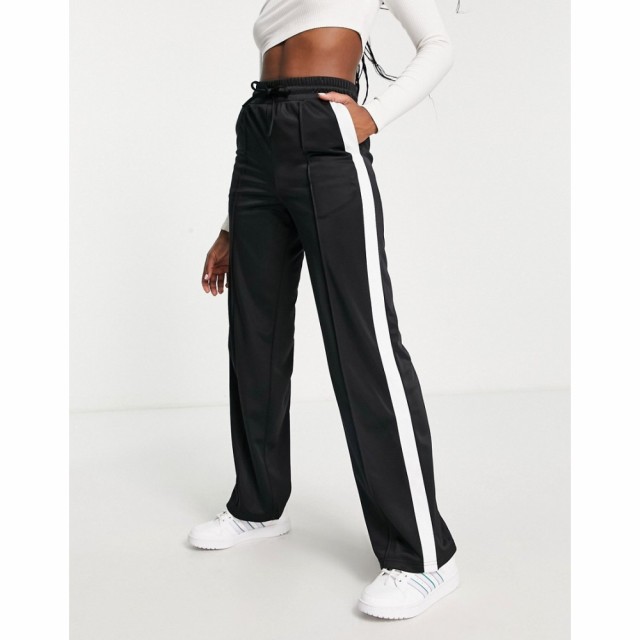 モンキ Monki レディース ボトムス・パンツ Wide Leg Trousers With Side Stripe In Black ブラック